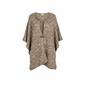 Pure Jill Alpaca Wool Chunky Knit Poncho Ruana Cardigan Sweater Sz L / XL NEW